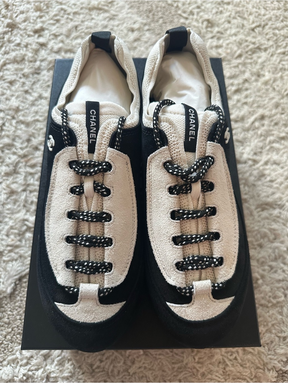 Chanel 26A Black&White CC Sneakers Size 42